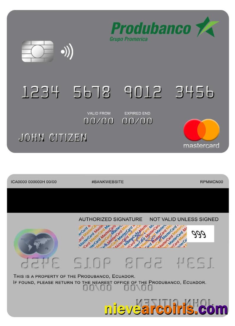 Ecuador Produbanco mastercard screen